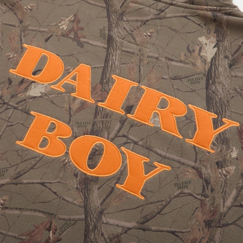 NWT Limited Edition Dairy Boy BF Hoodie in Everygreen Camo / Champion Orange - Picture 5 of 12